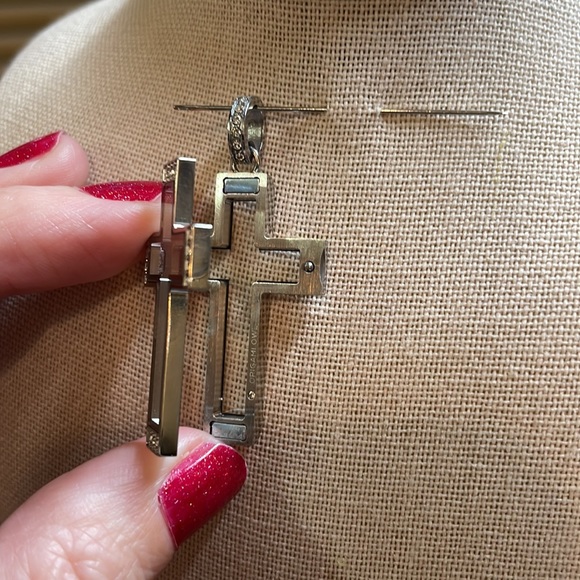 Origami Owl large Silver Cross locket LK1074 with Swarovski crystals - Picture 3 of 6